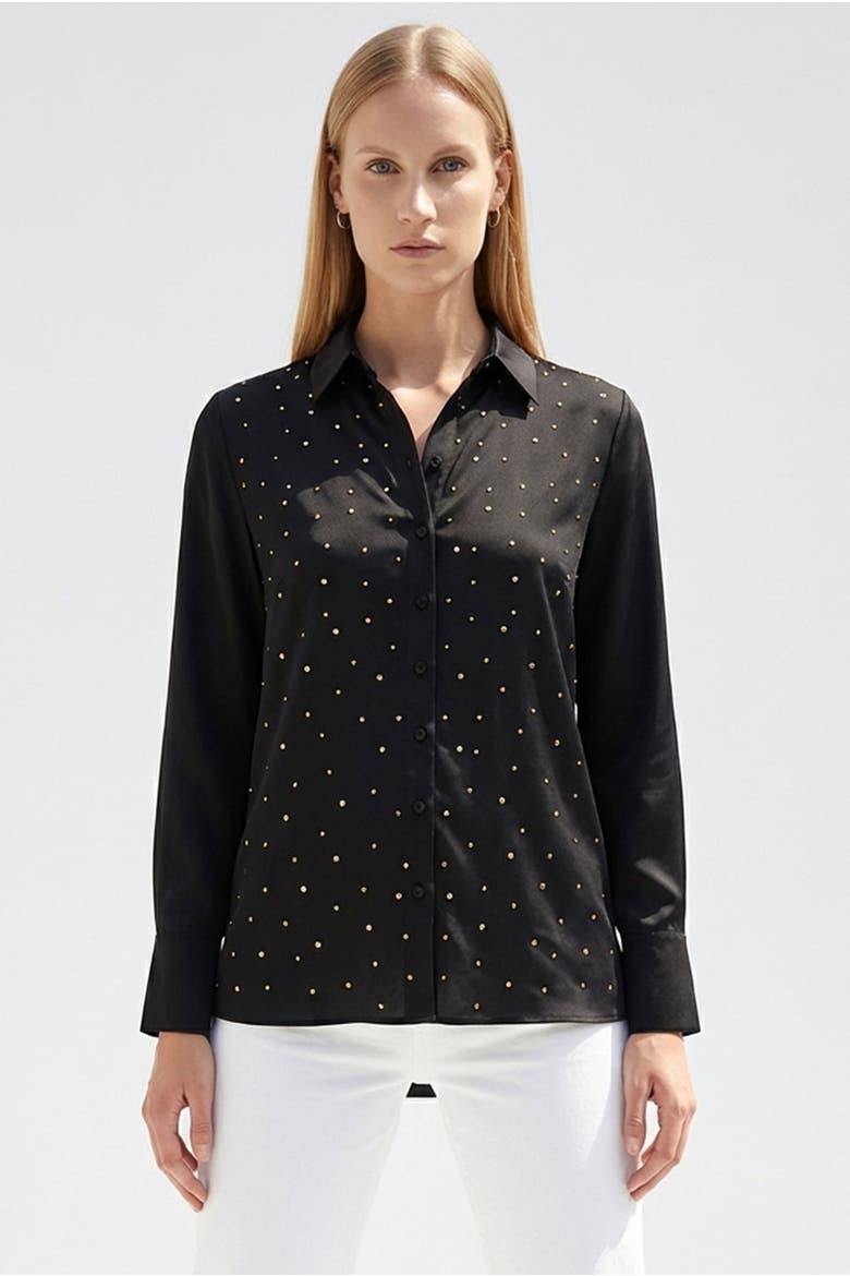 Corrie Long Sleeve Shirt, Alternate, color, BLACK