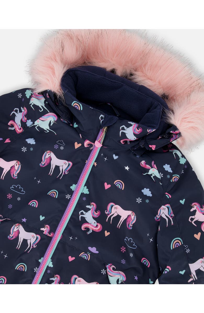 Deux par Deux Girl Two-Piece Play Snowsuit with Jacket and Solid Pant, Alternate, color, Candy Pink