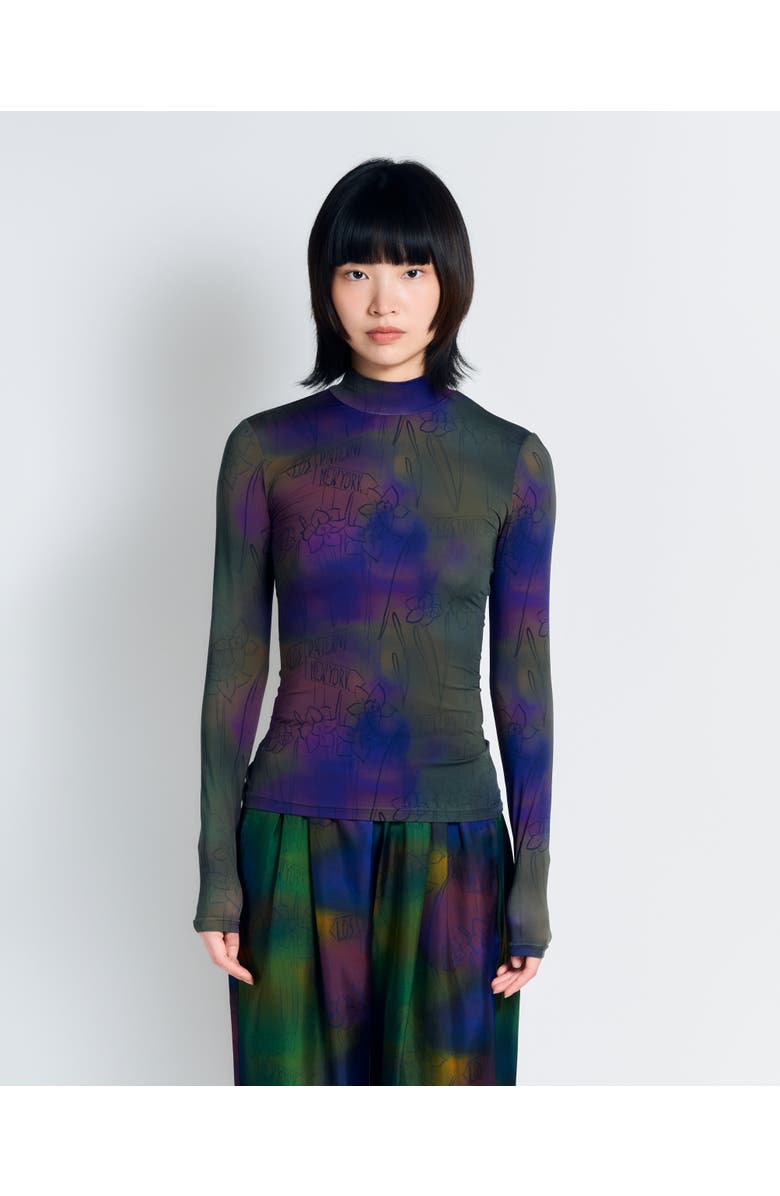 Lost Pattern NYC "Brooklyn" Mock Neck Long Sleeve Top, Alternate, color, Green