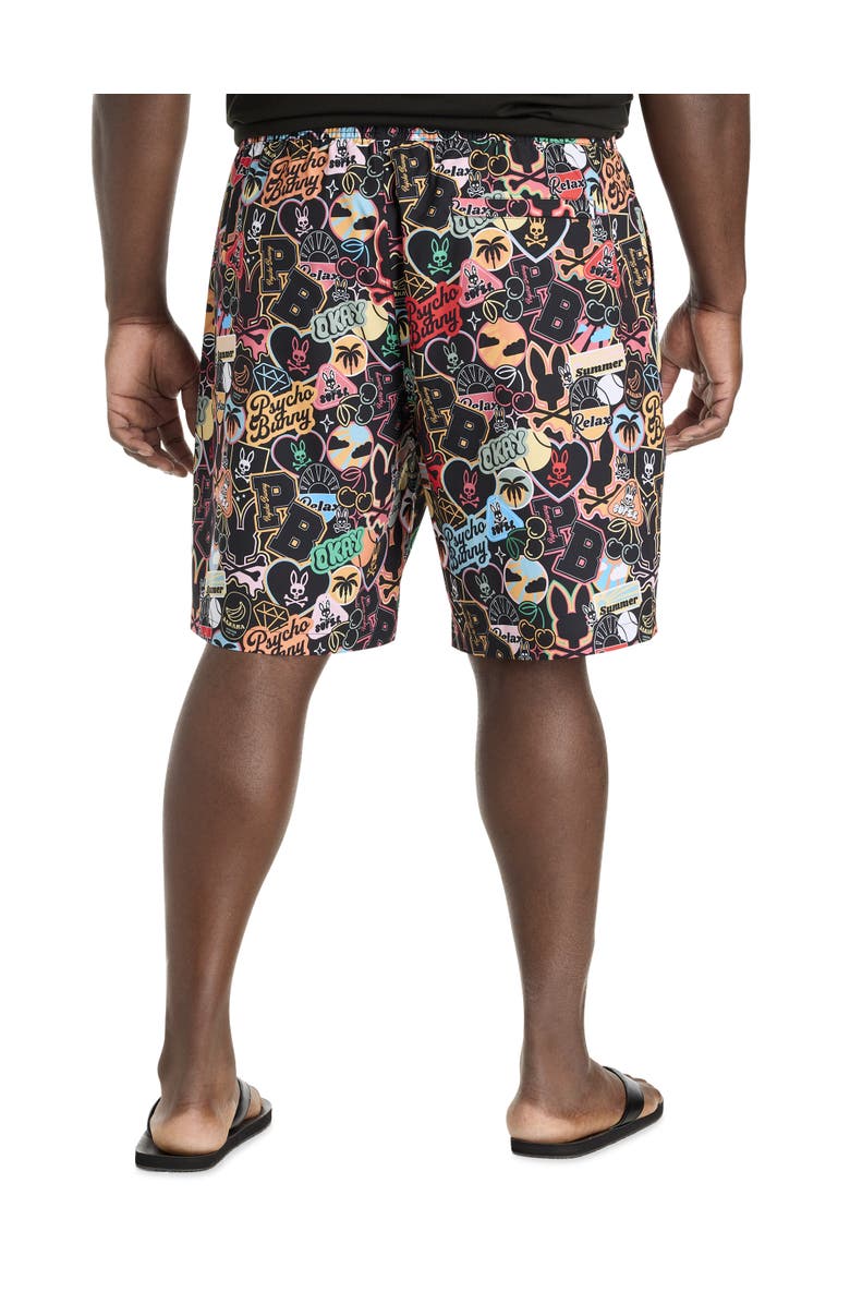 Psycho Bunny Big & Tall Marco Swim Trunks, Alternate, color, Black