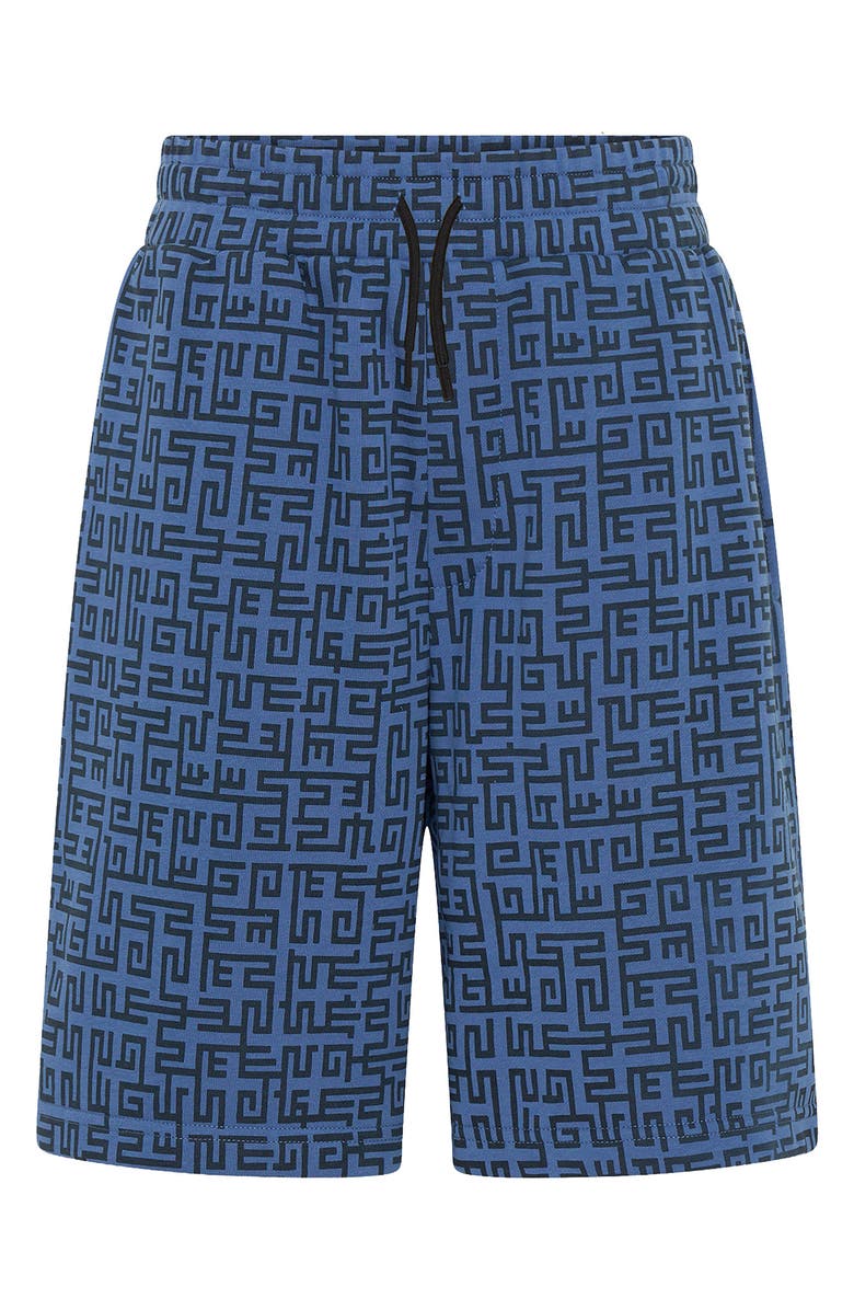 TINY TRIBE Kids' Geo Pull-On Shorts, Main, color, Slate Blue