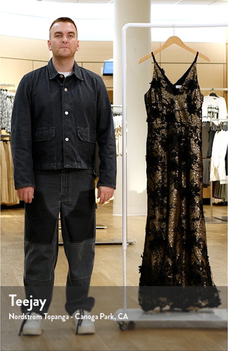 Sharon Floral Metallic Gown, sales video thumbnail