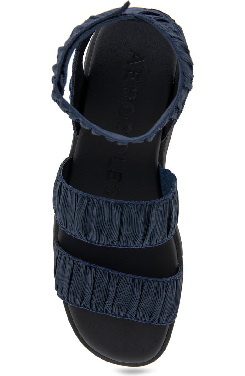 Aerosoles Fiona Flatform Sandal, Alternate, color, Navy Rouched Elastic Fabric
