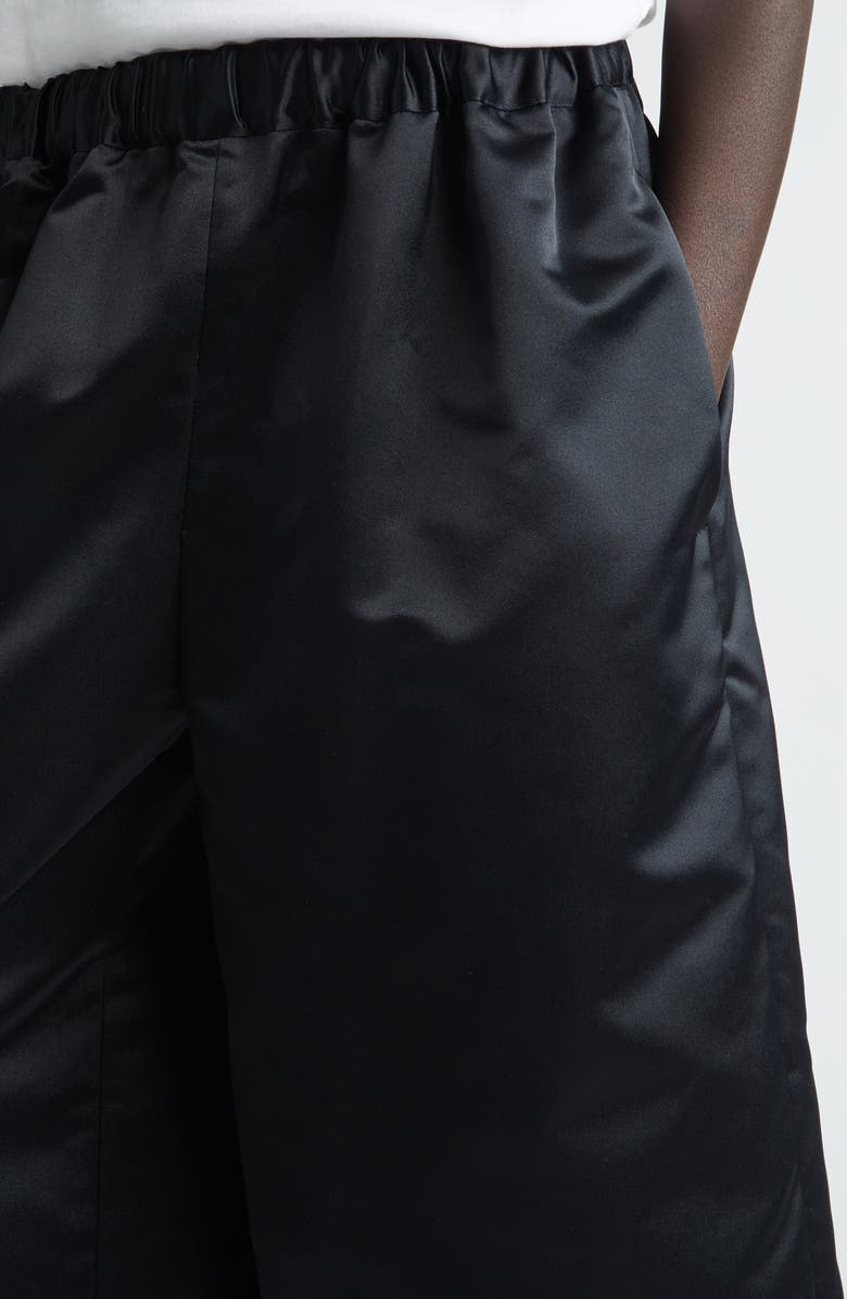 Comme des Garçons Crop Satin Wide Leg Pants, Alternate, color, Black