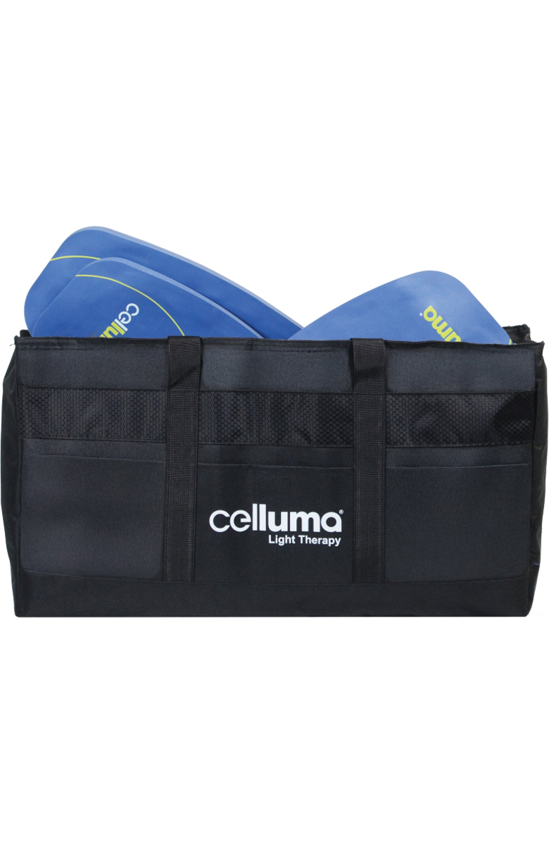 Celluma Premium Padded Tote Bag, Alternate, color, Black With White Logo