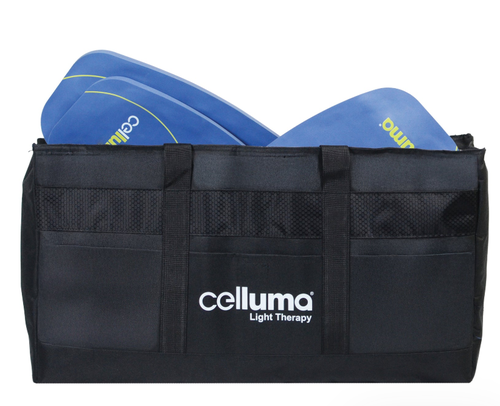 Celluma Premium Padded Tote Bag In Black With White Logo