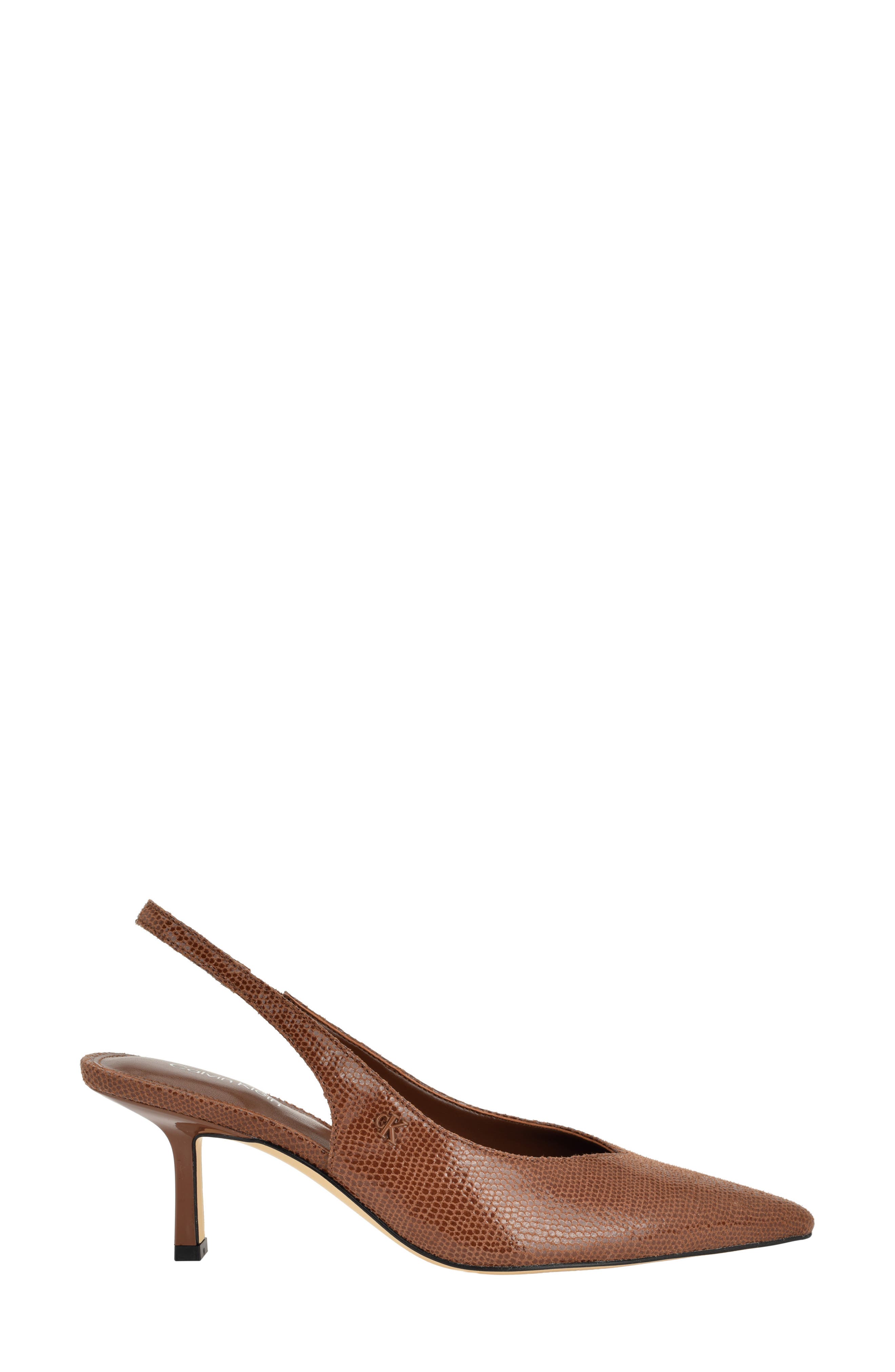 Chellie Pointed Toe Slingback Pump, Alternate, color, COGNAC