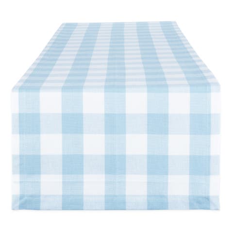 Light Blue Buffalo Check Table Runner 14x108"
