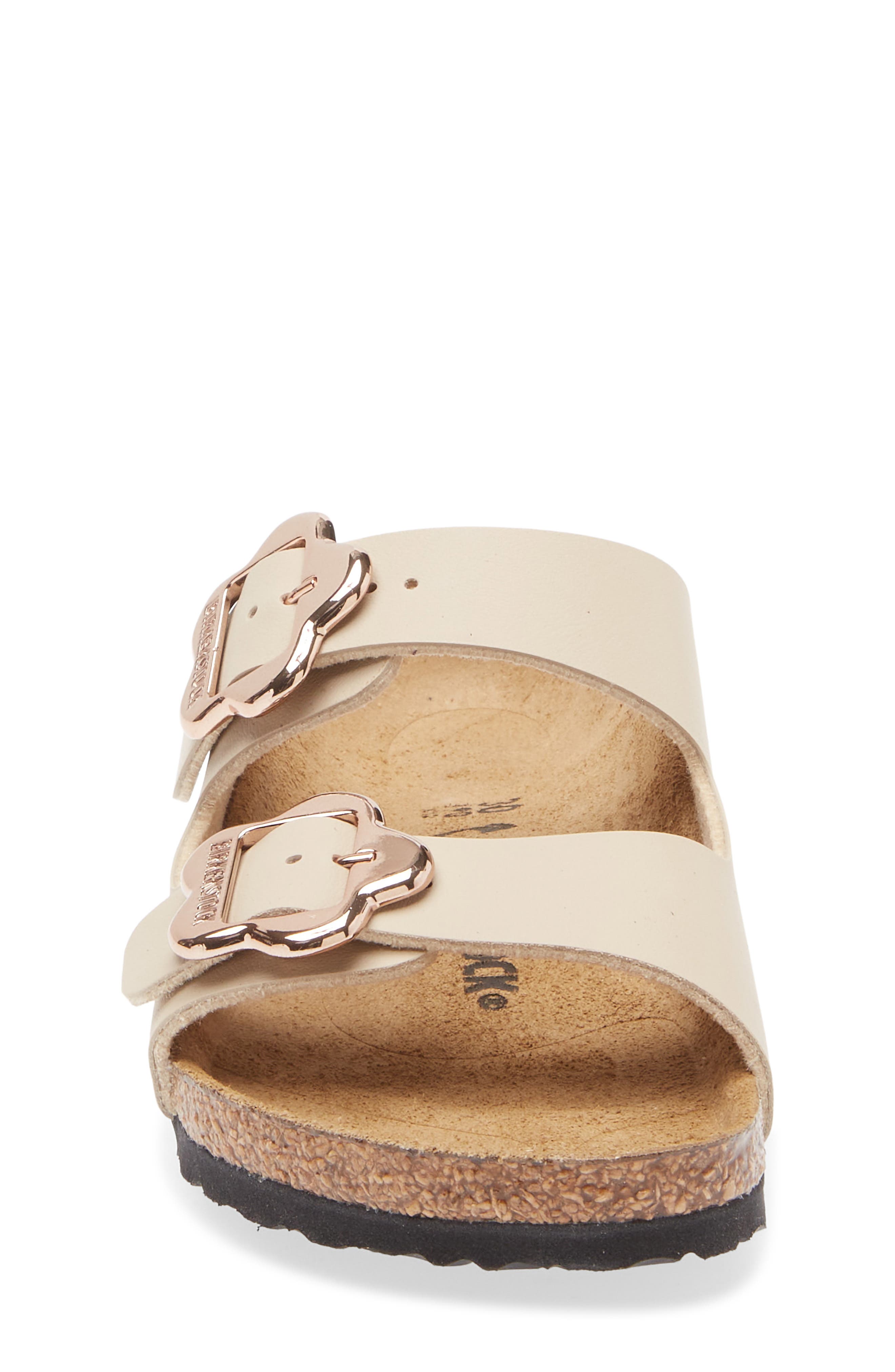 Birkenstock Kids' Arizona Flower Buckle Slide Sandal, Alternate, color, Sandcastle