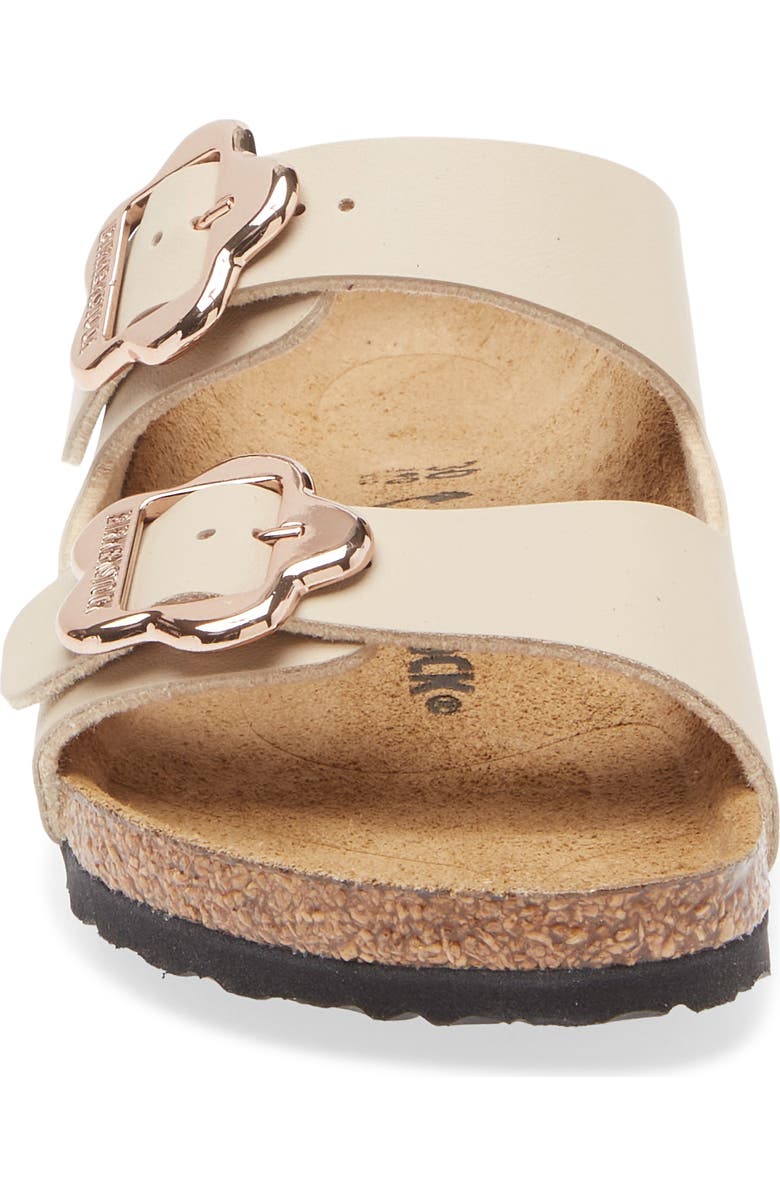 Birkenstock Kids' Arizona Flower Buckle Slide Sandal, Alternate, color, Sandcastle