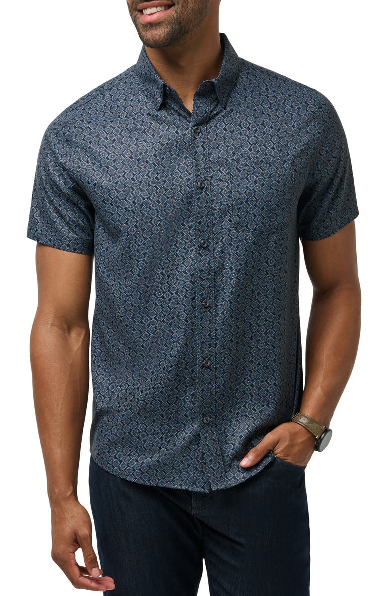 TravisMathew Country Mile Short Sleeve Button-Up Shirt, Main, color,