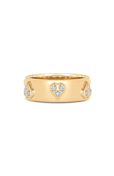 Honey Comb Diamond Heart Ring
