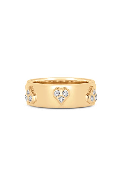 Sara Weinstock Honey Comb Diamond Heart Ring In Yellow Gold