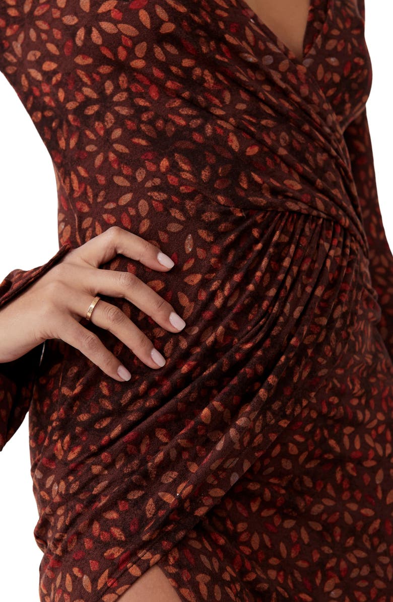 Free People Shayla Floral Long Sleeve Wrap Dress, Alternate, color,