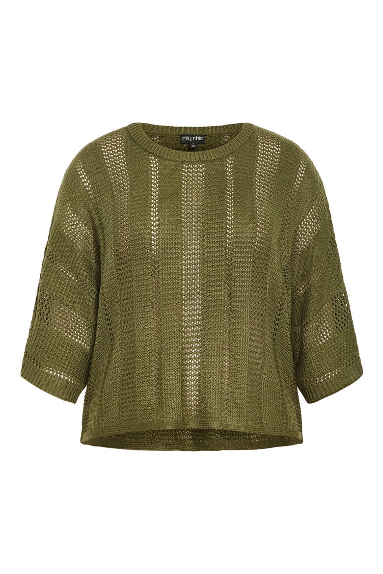 Sienna Open Stitch Sweater, Alternate, color, KHAKI