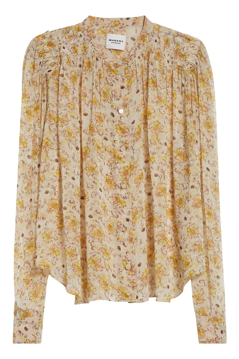Florine Smocked Top, Alternate, color, LIGHT YELLOW/ ECRU