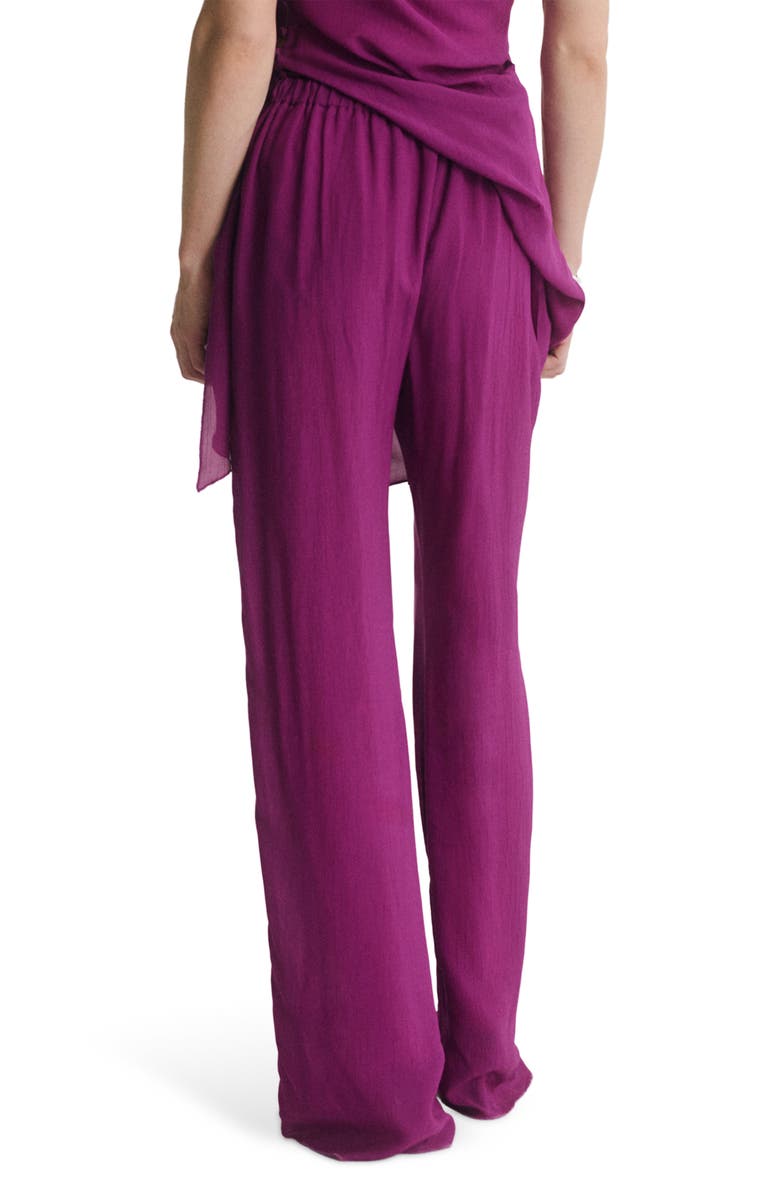 MANGO Satin Straight Leg pants, Alternate, color, Purple