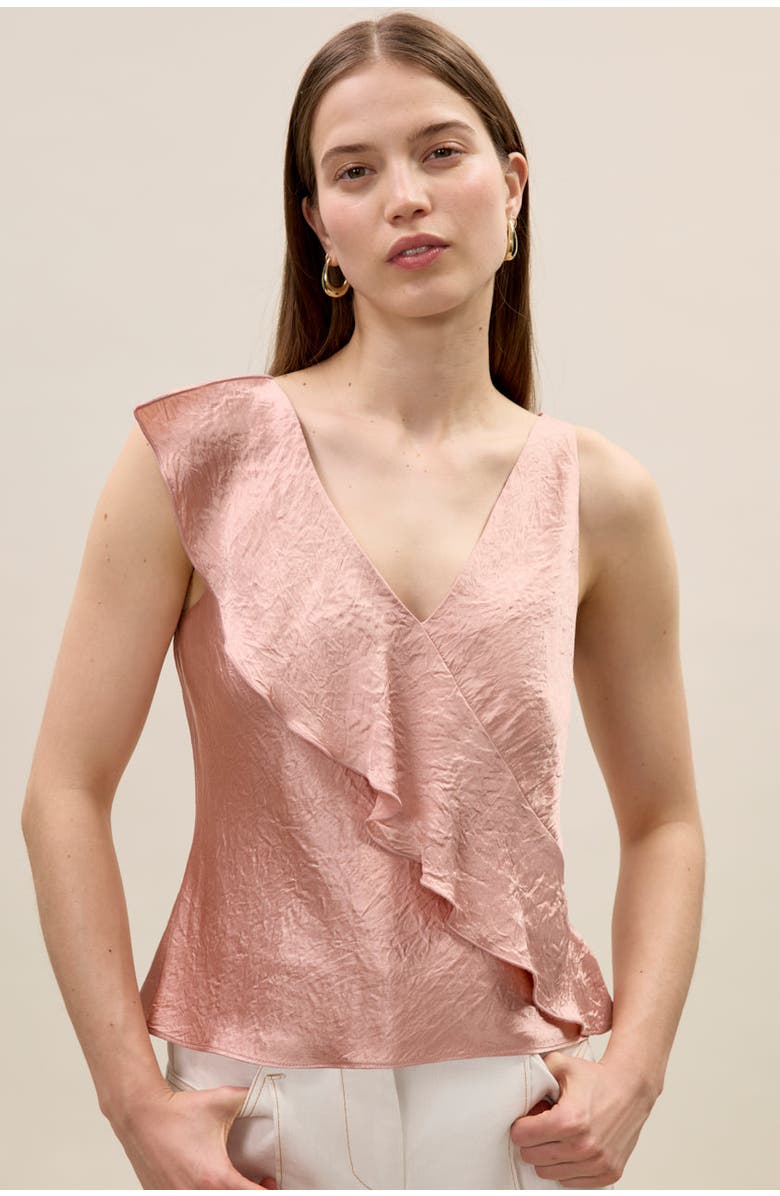 Rebecca Taylor Hollis Satin Tank, Main, color, Rouge