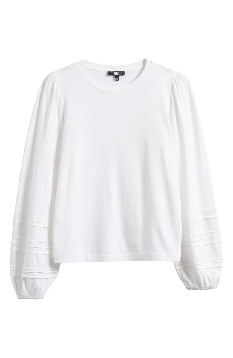 PAIGE Cyrano Pintuck Jersey Top, Alternate, color, White