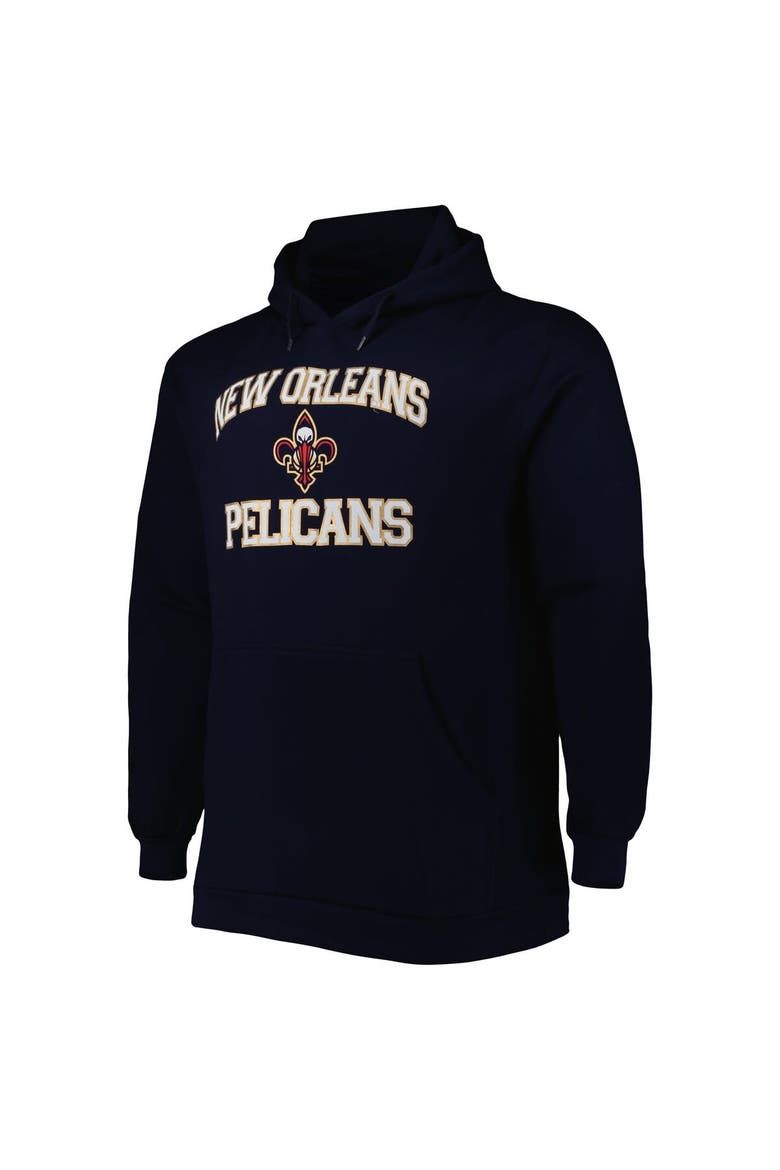 Men's Navy New Orleans Pelicans Big & Tall Heart & Soul Pullover Hoodie, Alternate, color, Navy