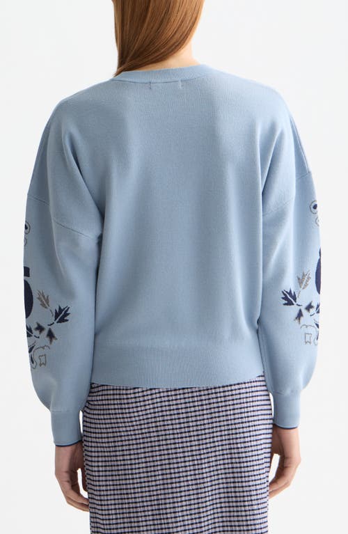 Scotch & Soda Relaxed Jacquard Pullover In Blue