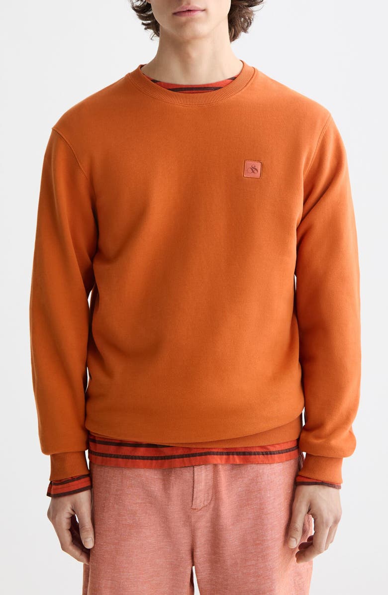 Scotch & Soda Seasonal Core Crewneck Sweatshirt, Main, color, Rust