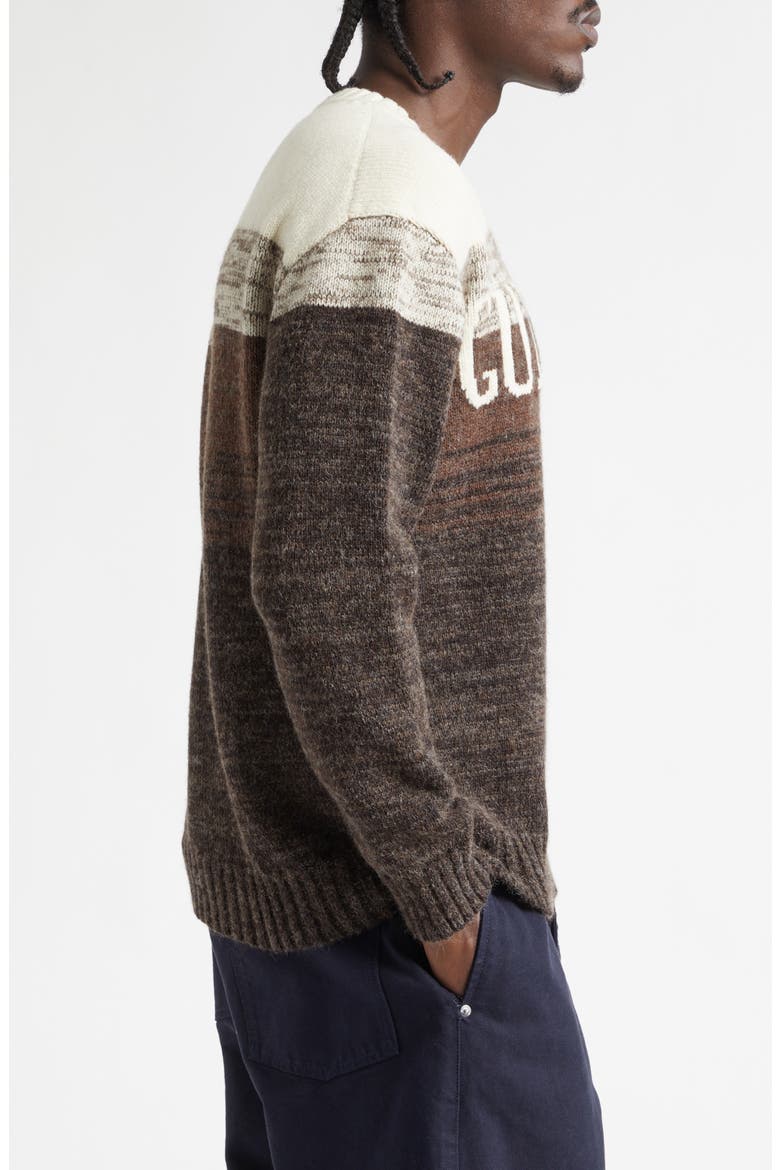 x Guinness Intarsia Logo Colorblock Wool Blend Sweater, Alternate, color, BROWN