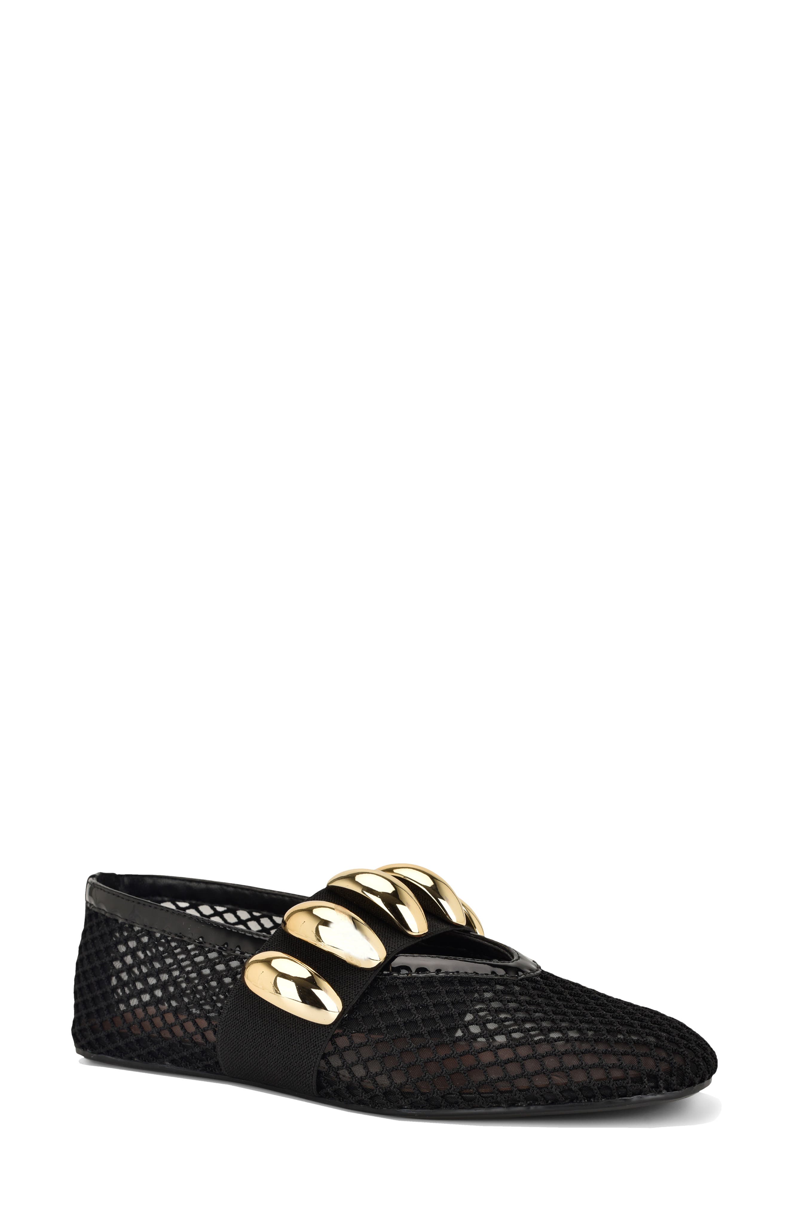 Nine West Dorra Mary Jane Flat, Main, color, Black