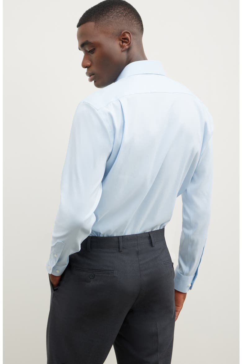 Trim Fit Solid Premium Performance Dress Shirt, Alternate, color, BLUE SKYWAY