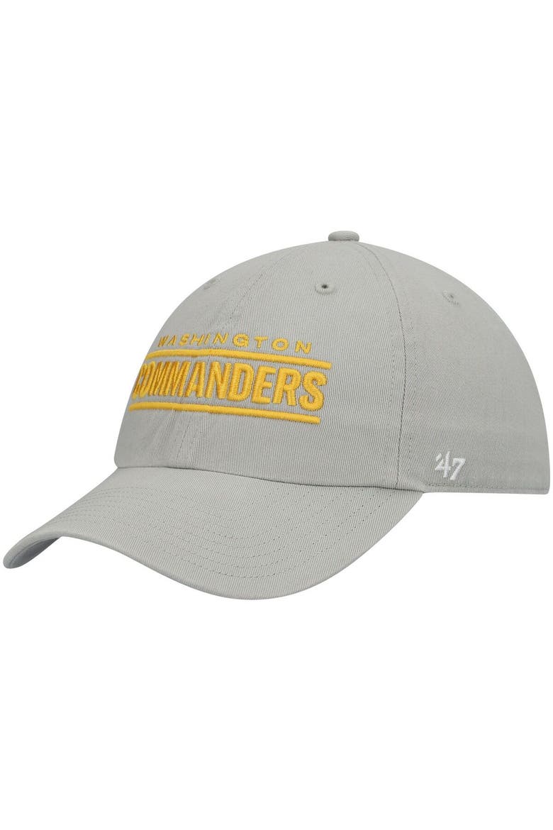Men's '47 Gray Washington Commanders Script Clean Up Adjustable Hat, Main, color, Gray