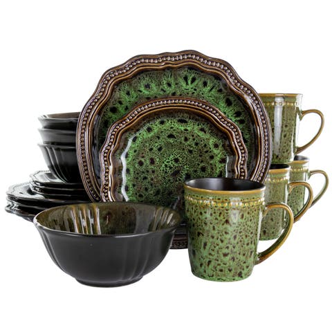 Jade Waves 16 Piece Stoneware Dinnerware Set
