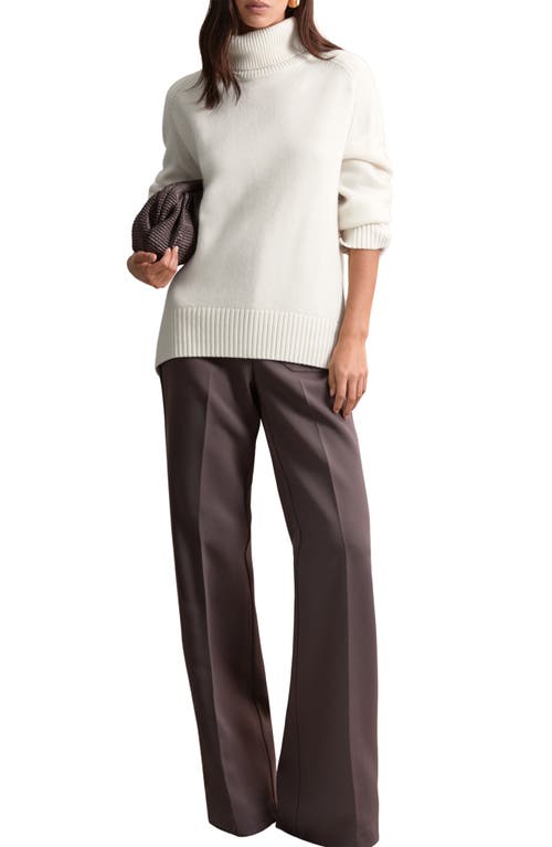 Reiss Brooklyn Oversize Wool & Cashmere Turtleneck Sweater In White