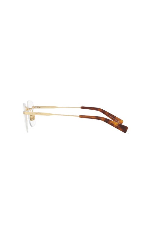 Saint Laurent 53mm Round Optical Glasses In Gold