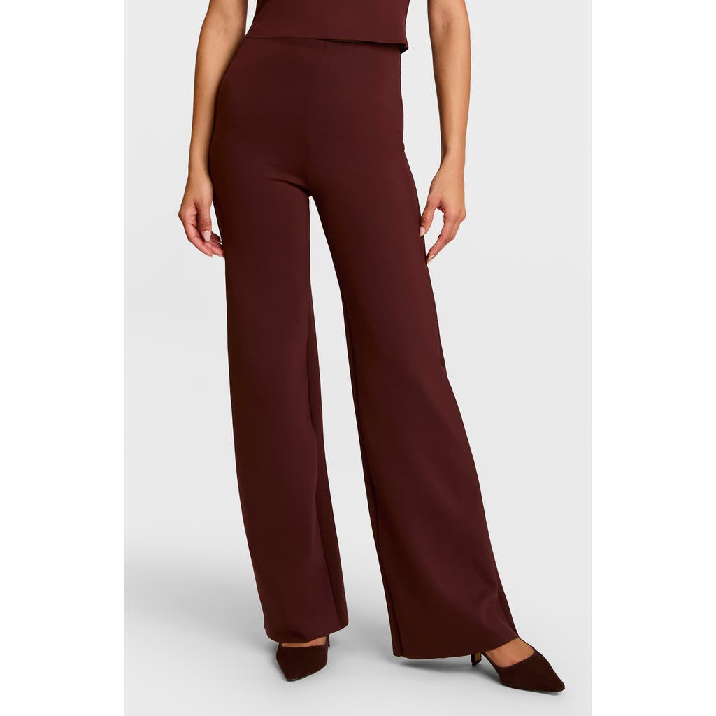 Commando Wide Leg Neoprene Leggings In Burgundy