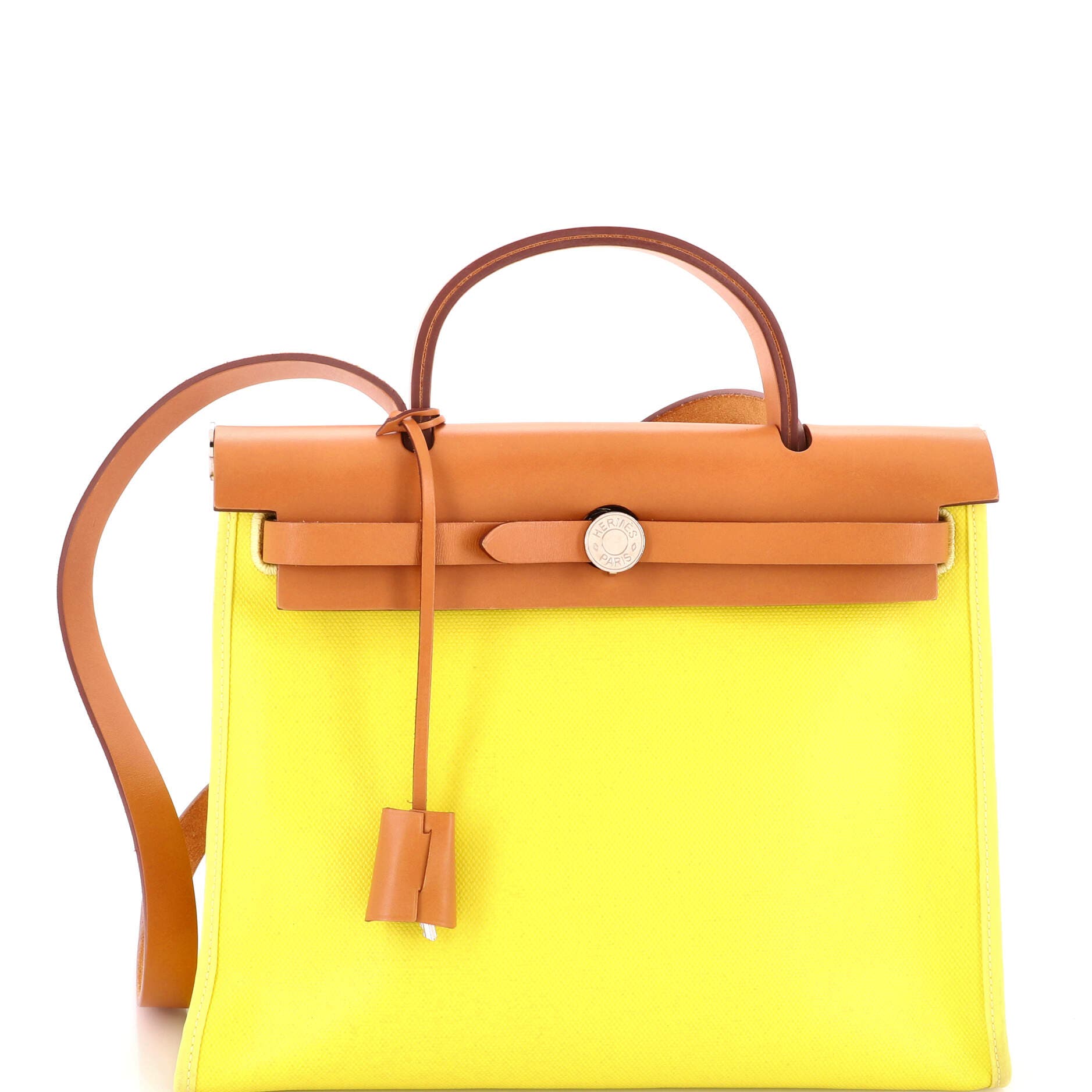 Herbag Zip Berline Vache Canvas and Leather 31, Main, color, Yellow