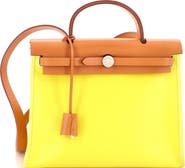 Pre-Owned Hermes Herbag Zip Berline Vache Canvas and Leather 31