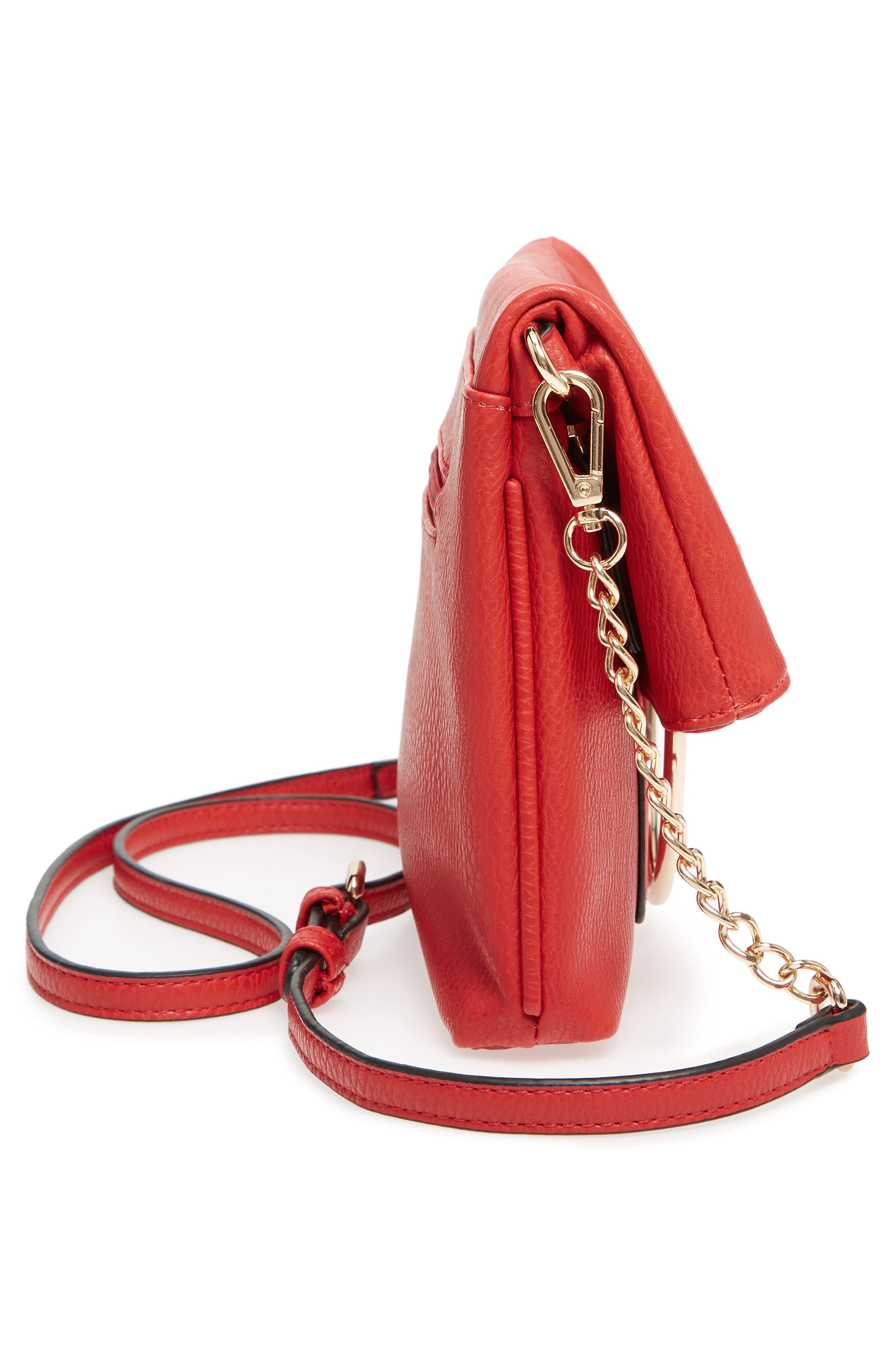 Foldover Ring Clutch, Alternate, color, RED