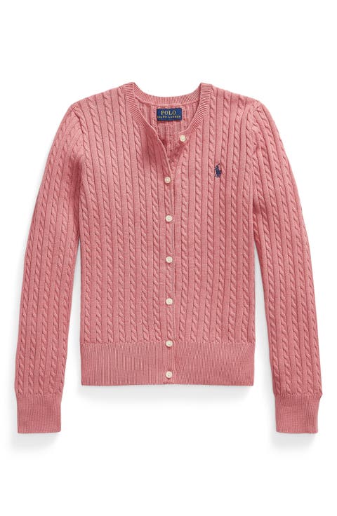 Kids' Cable Stitch Cotton Cardigan
