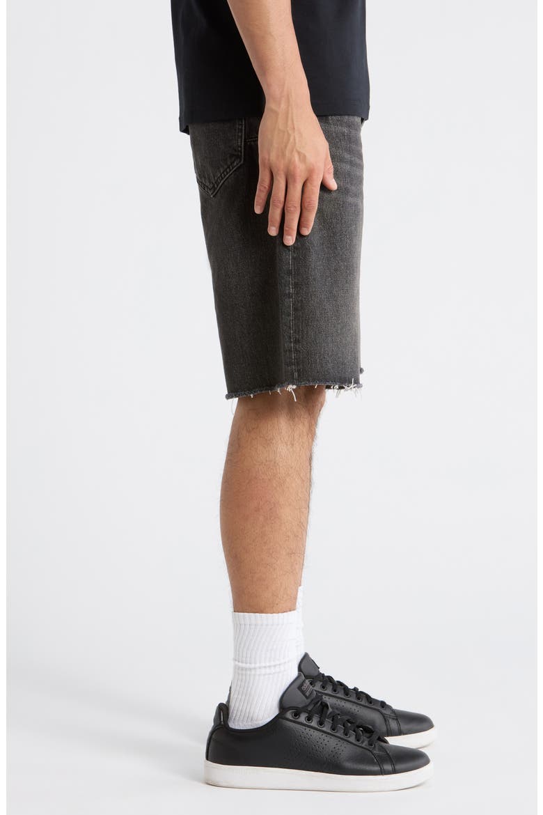 Kamari Denim Cutoff Shorts, Alternate, color, BLACK
