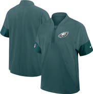 Nike Men's Nike Green Philadelphia Eagles Sideline Short Sleeve Quarter-Zip Performance Coach Jacket