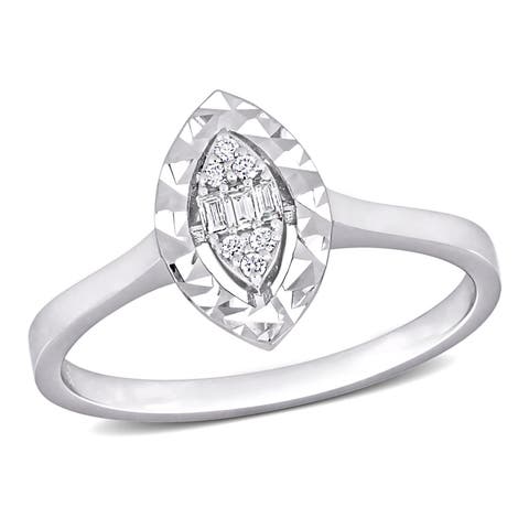 Diamond Marquise-Shape Cluster Ring 14k