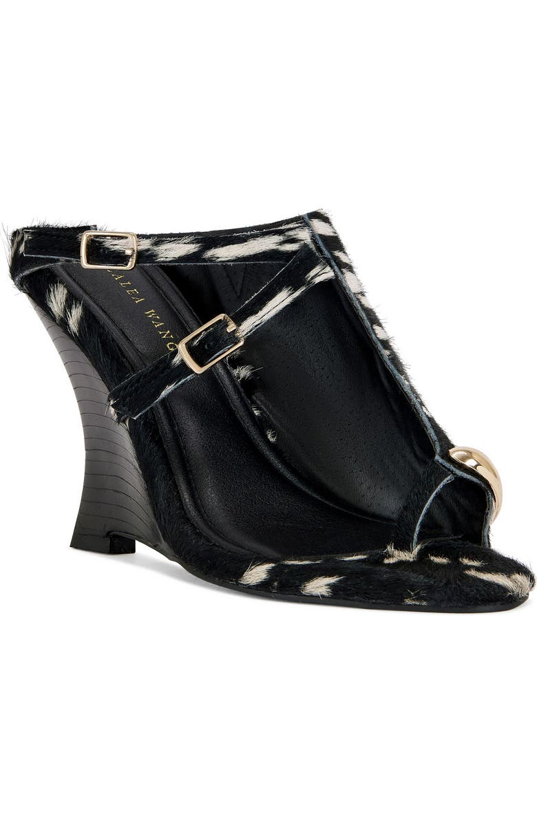 AZALEA WANG Giannis Genuine Calf Hair Wedge Sandal, Main, color,