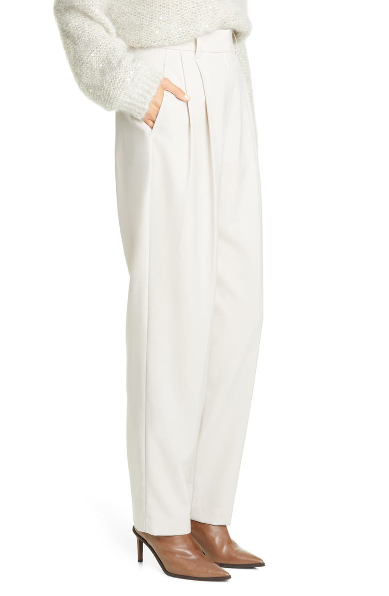 Brunello Cucinelli Pleated Straight Leg Wool Pants, Alternate, color,