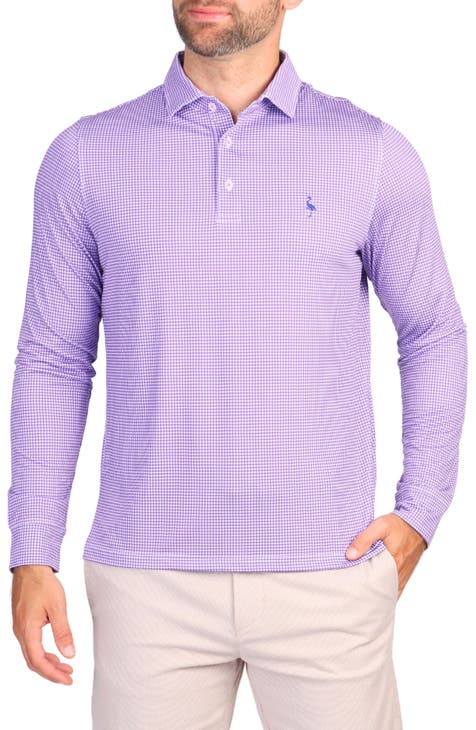 Houndstooth Print Performance Polo