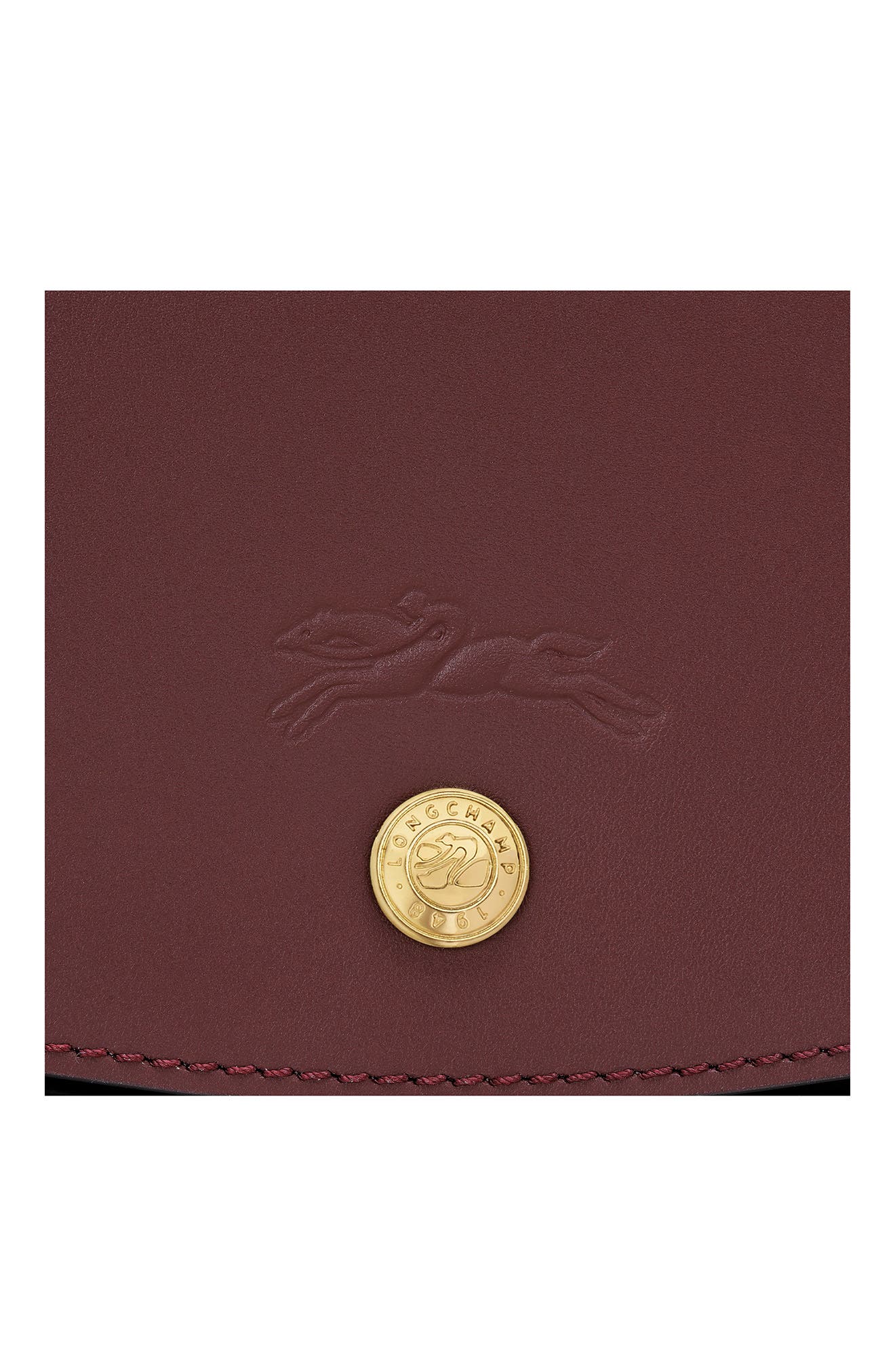 Longchamp Small Empure Leather Crossbody Bag, Alternate, color, Burgundy