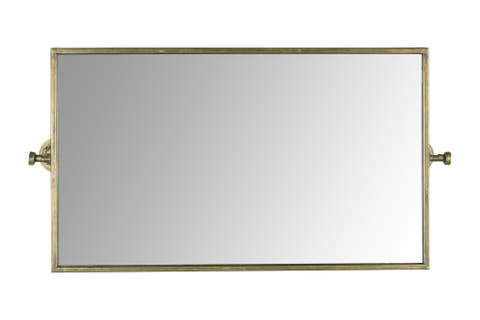 Antique Metal Framed Rectangle Wall Mirror, Gold