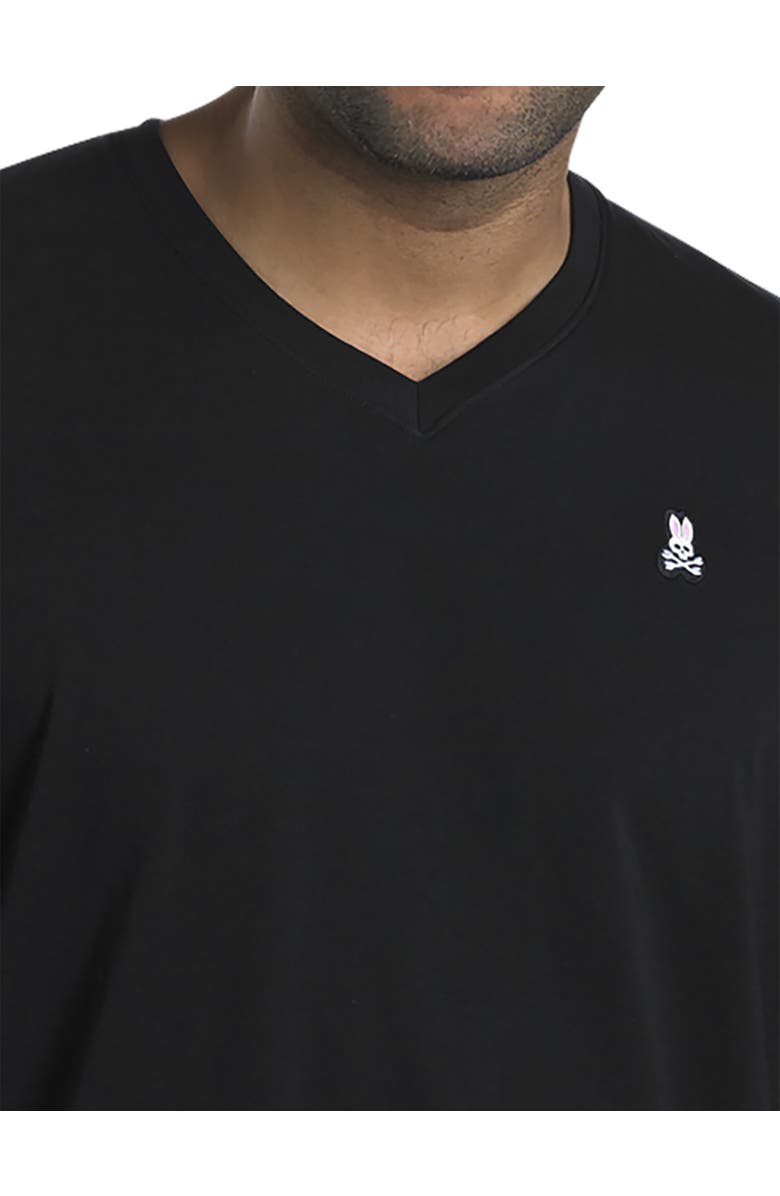 Psycho Bunny Logo V-Neck T-Shirt, Alternate, color, Black