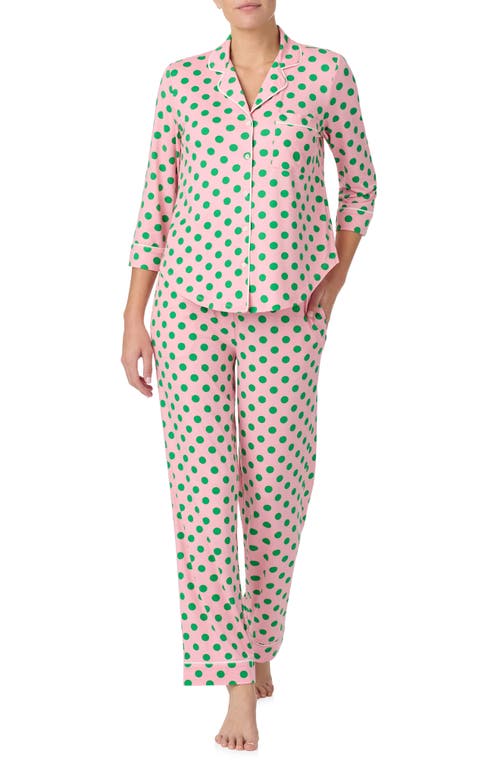 Kate Spade New York Print Jersey Pajamas In Pink/prt