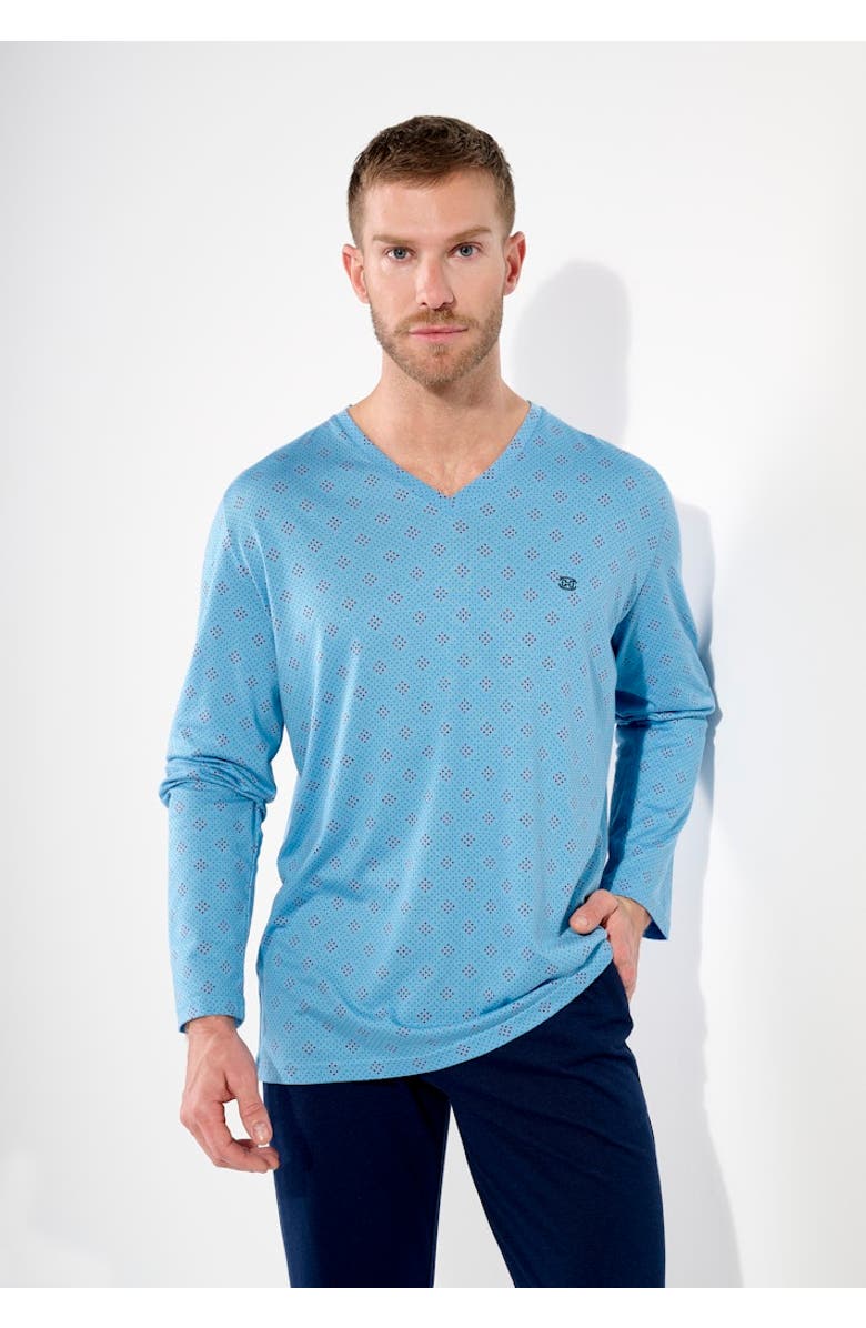 HOM Walter Long Pajama Set, Alternate, color, Blue Print