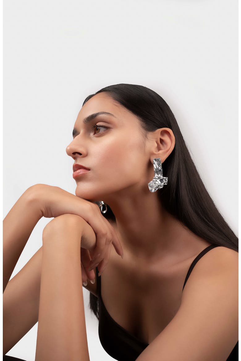 Jiya Statement Knot Earrings, Alternate, color, SILVER